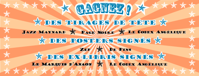 Gagnez des tirages de tête, des posters signés et des ex-libris signés en aimant BDfugue.com !