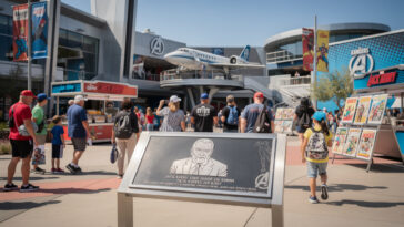 marvel célèbre l'anniversaire de jack kirby avec une plaque commémorative à avengers campus, en hommage à l'icône du comic et la présence d'un héros emblématique.