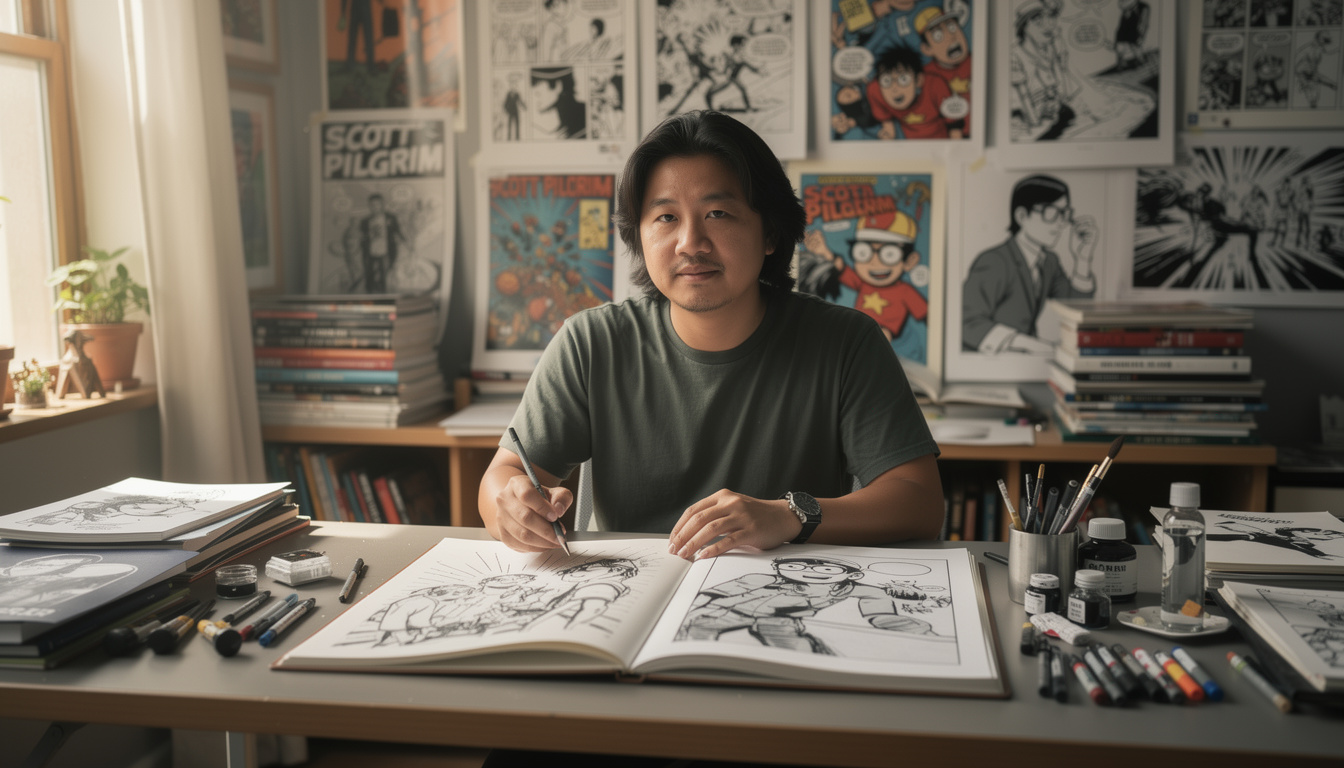 découvrez la biographie de brian lee o'malley, créateur talentueux de la série culte scott pilgrim, entre bandes dessinées et univers geek.